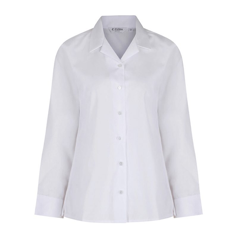 Long Sleeve Rever Collar School Blouse | Your Image Limited
